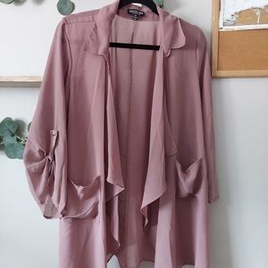 Fashion Nova Sheer Kimono with Pockets & Buttons